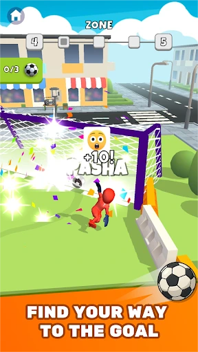 Gameplay screenshot 1 from Crazy Kick! Fun Football game - Arcade game